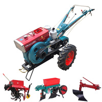 Motoculteur agricole rotatif à engrenages, moteur diesel, 15 CV, avec accessoires