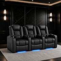 Canapé moderne à trois places en cuir véritable, inclinable électriquement, extensible, avec mémoire de forme, USB, structure en bois, pour home cinéma, zéro gravité