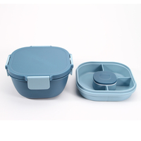 Nouvelle boîte à lunch en plastique pour le travail au bureau, four à micro-ondes, boîte à fruits, dessert, boîte à lunch bento créative nordique, bol à salade avec couvercle