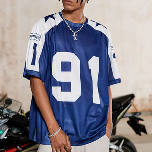 <span class=keywords><strong>Camiseta</strong></span> holgada Vintage personalizada <span class=keywords><strong>de</strong></span> fábrica para hombre, <span class=keywords><strong>camiseta</strong></span> <span class=keywords><strong>de</strong></span> malla deportiva <span class=keywords><strong>de</strong></span> carreras Retro, ropa <span class=keywords><strong>de</strong></span> calle <span class=keywords><strong>de</strong></span> fútbol americano y baloncesto - Product Image 1