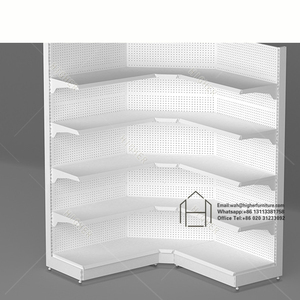 Equipo de tienda para montaje en pared Estantes <span class=keywords><strong>Foshan</strong></span> Estantes de almacén Accesorios Doble negro Estantes de supermercado al por mayor de madera - Product Image 1