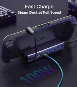 Base de Carga USB-C, Estación de Acoplamiento para Steam Deck, Adaptador LAN 4K 60Hz 1000Mbps, Tarjeta de Red Gigabit, USB 3.0, Protección PD100W - Product Image 2