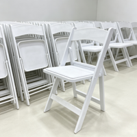 Chaises pliantes en résine blanches légères pour l'extérieur, idéales pour la location, les fêtes, les mariages et les événements (type Wimbledon)
