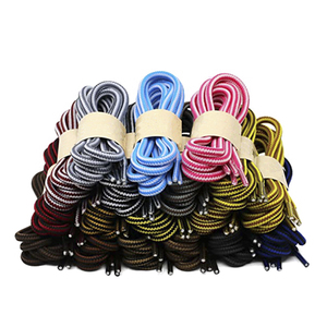 Lacets colorés pour chaussures, bottes de randonnée à rayures, avec corde ronde, vente en gros, - Product Image 4