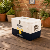 Glacière rétro vintage 20L avec couvercle métallique, couleurs personnalisées, étanche, isotherme, pour bière et boissons, comme cadeau promotionnel