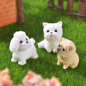 Figurines miniatures réalistes de chiot Border <span class=keywords><strong>Collie</strong></span> et d'ours en peluche, accessoires de décoration DIY, ornements de micro-paysage - Product Image 2