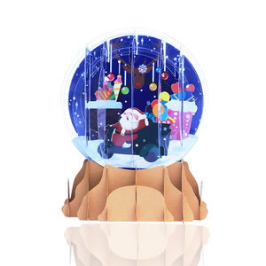 <span class=keywords><strong>Carte</strong></span> <span class=keywords><strong>de</strong></span> vœux <span class=keywords><strong>de</strong></span> Noël pop-up en forme <span class=keywords><strong>de</strong></span> globe <span class=keywords><strong>à</strong></span> neige 3D faite <span class=keywords><strong>à</strong></span> la main en gros, best-seller, impression <span class=keywords><strong>de</strong></span> logo personnalisé pour les entreprises, les occasions spéciales - Product Image 1