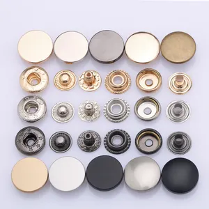 Hot sales 4 Parts metal snap button kit Brass Snap Press round buttons for clothes