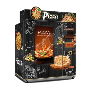 Máquina de venda de pizza quente com sistema de aquecimento e cozimento, máquina automática de venda de pizza