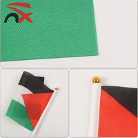 Vente en gros chaude polyester 14*21cm drapeau national de la Palestine drapeau de main palestinien tenu dans la main pour la promotion
