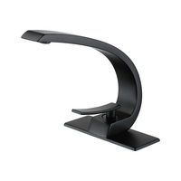 Nouveau design en laiton de haute qualité noir mat pour salle de bain, robinet de lavabo créatif avec mélangeur d'eau chaude et froide