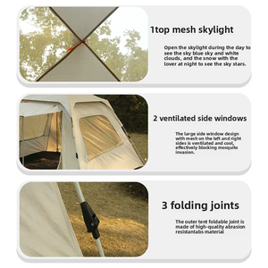 Carpa de Camping Plegable Automática Impermeable de Oxford, Personalizable, Portátil, de Una Habitación, para las Cuatro Estaciones, para 3-4 Personas, de E-RIKE Wholesale - Product Image 5