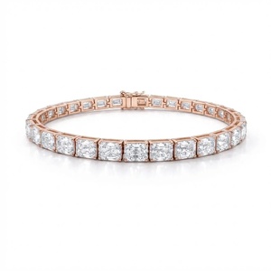 สร้อยข้อมือเพชรทรงเรเดียนท์คัทแบบอีสต์-เวสต์ - ทอง 9k, 14k, 18k - Product Image 4