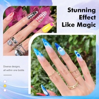FZANEST Gel à Effet Fleur Transparent pour Ongles, Gel de Marbre à Effet Éclatant, Gel Liquide DIY pour Nail Art, Vernis à Ongles à Séchage Rapide