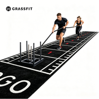 Équipement d'entraînement professionnel HYROX Fitness : Traîneau de poussée-tirage pour l'endurance, avec marqueurs de positionnement pour la prise et les mains