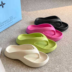 Sandalias de Verano para Mujer, Ligeras, Cómodas, Antideslizantes, de EVA, Punta Abierta, Suela Suave, Modernas, Tipo Chanclas, Impermeables, para Baño - Product Image 4