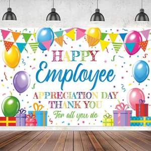 Décorations pour la reconnaissance des employés, Bannière photographique pour la Journée <span class=keywords><strong>de</strong></span> reconnaissance des employés, pour salles <span class=keywords><strong>de</strong></span> réunion et événements primaires. - Product Image 1