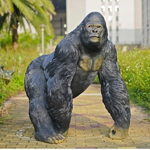 Set di Sculture di Animali in Vetroresina a Grandezza Naturale per Hotel a Tema Giungla, Statua di Tigre, <span class=keywords><strong>Leone</strong></span> e Scimmia <span class=keywords><strong>Re</strong></span> - Product Image 5