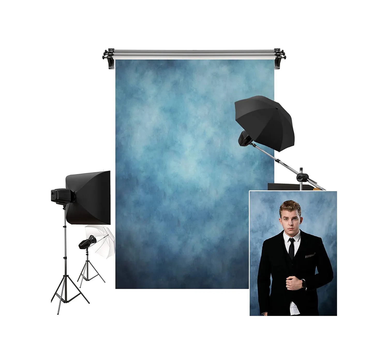 Top Quality Cheap Price 100% Polyester Blue Retro Cyan studio backdrop photography background