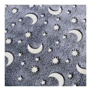 Ready Goods Hot Sell Customized Color Design Soft Coral Fleece Glue Print Fabric For Blanket Pajamas