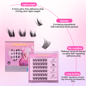 Cils de bricolage auto-adhésifs pré-collés 0.15mm d'épaisseur BC Curl <span class=keywords><strong>Princess</strong></span> Hare <span class=keywords><strong>Lash</strong></span> Pearlet Design Flame Lower Glue-Free Press Lashes - Product Image 6
