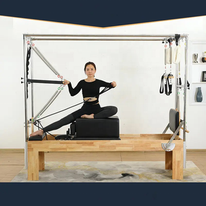 Juego de reformador de Pilates de Yoga portátil con marco de cama de <span class=keywords><strong>loft</strong></span>, máquina de Metal DE SALUD ajustable, Pilates multifunción de madera de roble duradero - Product Image 2