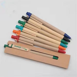 Zeamorカスタムロゴ印刷された環境に優しいリサイクル段ボール紙バレルウッドクリップボールペン - Product Image 3