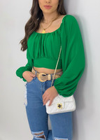 Haut à manches longues bouffantes pour femmes, épaules dénudées, vêtements décontractés, Blouses et chemises, top Sexy, collection