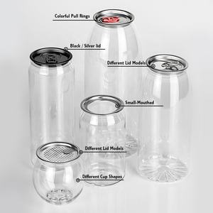 <span class=keywords><strong>Lattine</strong></span> in Plastica PET per Bevande con Apertura Facilitata, Grado Alimentare, 330Ml 500Ml, <span class=keywords><strong>Vuote</strong></span> con Coperchi - Product Image 6