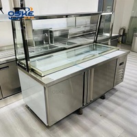 Nouvel arrivage Bar à salades à double température Réfrigérateur direct et refroidissement par air pour la conservation des fruits frais et la préparation de pizzas Vente à prix réduit