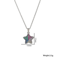 Haute qualité pentagramme collier pendentif en acier inoxydable diamant 18K plaqué or Zircon mode bijoux collier chaîne pour les femmes
