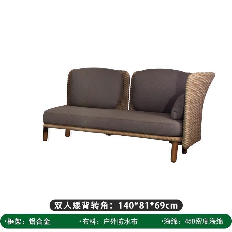 Esquina de respaldo bajo doble