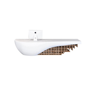 Mostrador de Recepción Ovalado de Fibra de Vidrio, Muebles de Oficina Comerciales Brillantes, Diseño Contemporáneo para Uso en Hoteles - Product Image 5