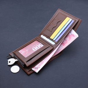 70% de réduction porte-monnaie court en cuir à fermeture éclair avec porte-cartes souple Mini portefeuille pour hommes - Product Image 6