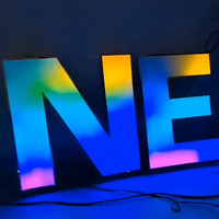 Lettres lumineuses LED en acrylique et acier inoxydable, RGB pleine couleur, néon, transformateur, forme 3D personnalisable, maison, bureau, mariage