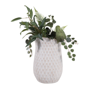 Vaso Rotondo Decorativo in Terracotta con Texture, Accento in Ceramica per Esposizione in Soggiorno - Product Image 2
