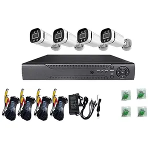 HD AHD XVR KIT inframerah, kamera peluru penglihatan malam, sistem pemantauan CCTV untuk penggunaan dalam dan luar ruangan 4CH/8CH 2MP 1080P H.265