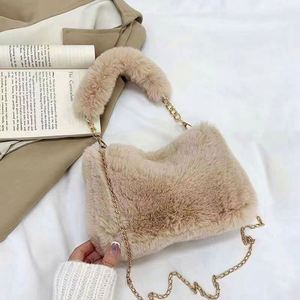 I-0659 Autumn/Winter Fashion Women's <b>Plush</b> Crossbody Bag Handbag with Detachable Shoulder Straps <b>Large</b> Capacity Zipper Closure - Product Image 5