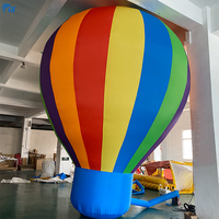 Modèle géant de montgolfière gonflable grand ouvert à la vente, affichage extérieur personnalisé, ballons à air chaud colorés