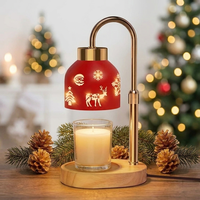 Lampe chauffe-bougie en métal ajouré réglable en hauteur pour Noël, décoration intérieure et cadeau de fêtes