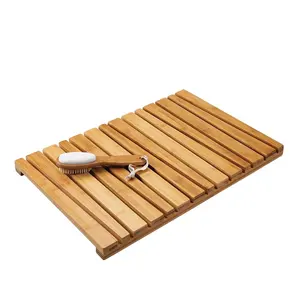 Tapetes de banho antideslizantes rectangulares para baño, alfombrilla De bambú de madera ecológica, para Spa, suelo De baño, 10% de descuento