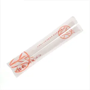 Chinese Style Disposable Custom Printing Logo Personal Wooden Bamboo Chopstick Cover For Food