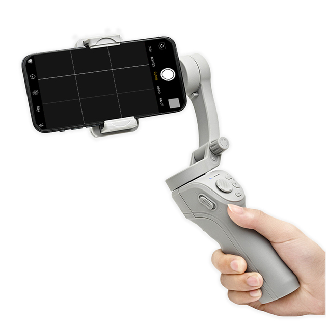 Miccell Foldable Phone Gimbal Stabilizer with AI Tracking and LED Fill Light As Smartphone Camera Stabilizer for Live Streaming