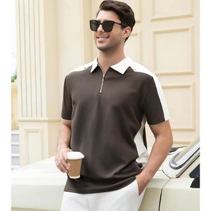 Camisa Polo Personalizada para Hombre, Mezcla de Algodón y Bambú, Manga Corta, Cierre de Cremallera, Transpirable, Tejido de Punto, Estilo Casual de Negocios - Product Image 2