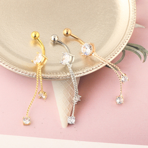 Piercings dentaires pour femme, anneaux de nombril en acier chirurgical, bijoux de Piercing corporel, 1 pièce 14G - Product Image 3