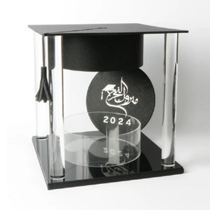 Best Selling Personalized Custom <b>Clear</b> Acrylic Graduation <b>Gift</b> <b>Box</b> Polished Surface 3mm Thickness for Custom Logo USA Origin - Product Image 1