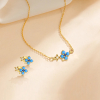 Collier personnalisé en argent sterling S925 avec trèfle à quatre feuilles porte-bonheur, boucles d'oreilles en turquoise de luxe à la française, ensemble de bijoux pour femmes