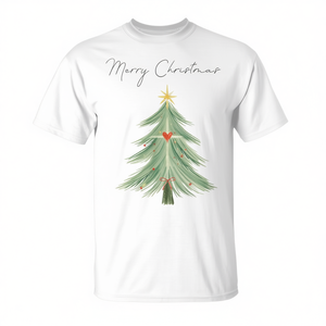 Camiseta Merry Christmas Tree, regalo navideño blanco para hombres y mujeres - Product Image 2