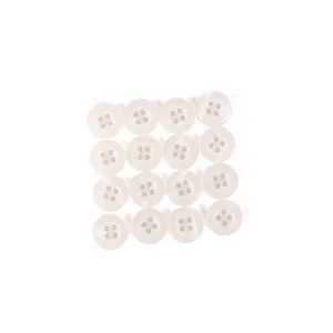 White Resin Buttons White Horn Shirt Buttons Garment Sewing Button Resin Buttons For Clothes 4 Hole Plastic High Quality Custom Logo Polyester OEM