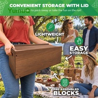 YumuQ Tour géante en bois de pin, jeu d'empilage extérieur de 60 pièces avec étui pour mariage, fête, jardin
